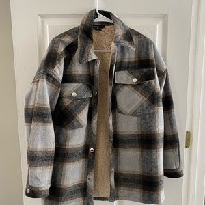 Plaid Button Front Shacket